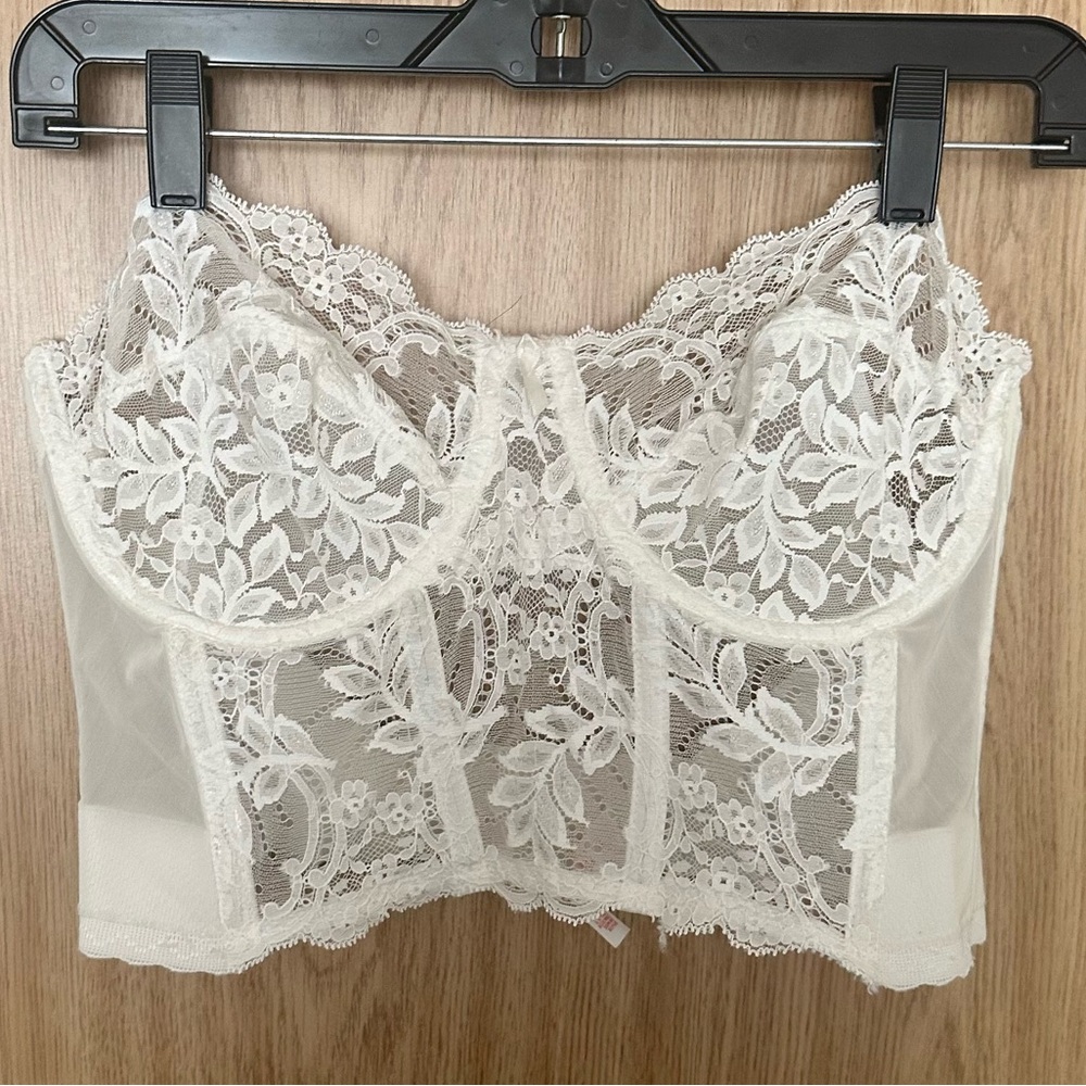 Fleur de Lace by Smoothie Bustier – Size 38C – Bridal White